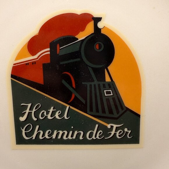 Set Of 4 Pottery Barn Travel Series Dessert Plates 7.5” Diameter Art Deco - Picture 5 of 8